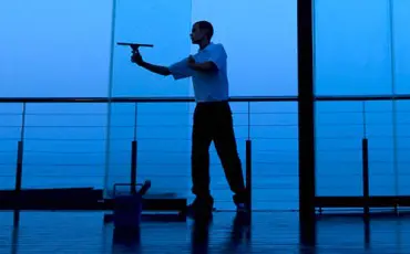 Janitorial window cleaning