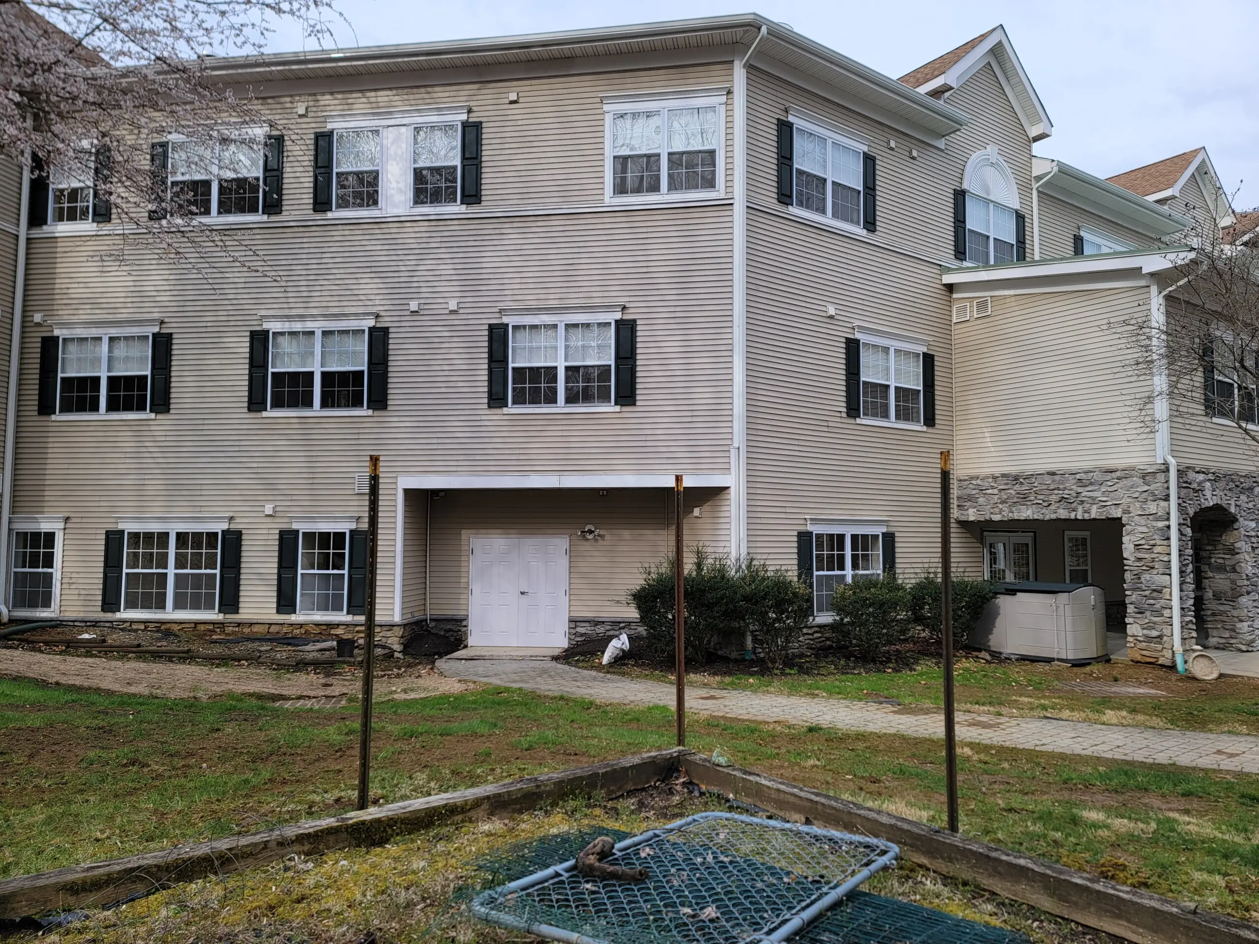 after commercial pressure washing of building