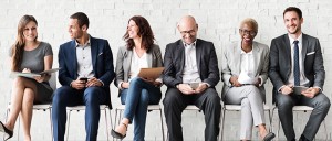 business professionals in a chair