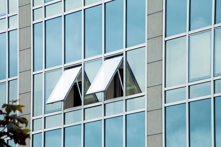 windows of a building