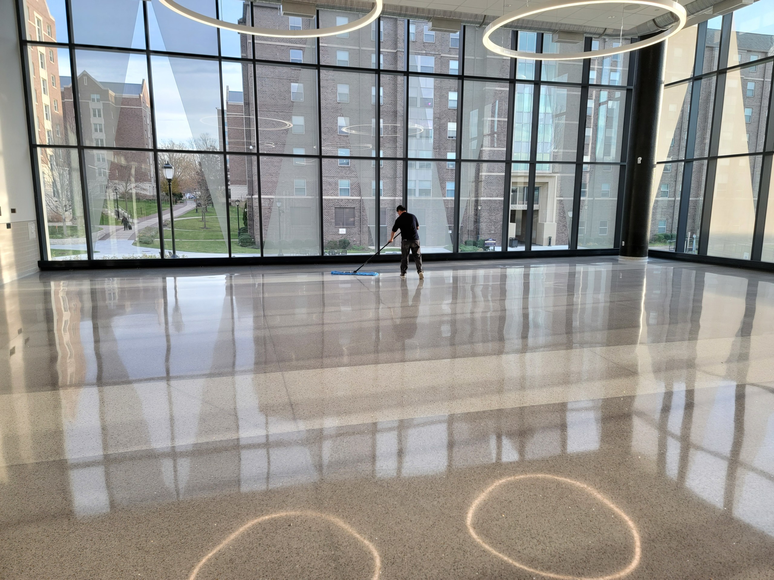 polished floor of commercial building 