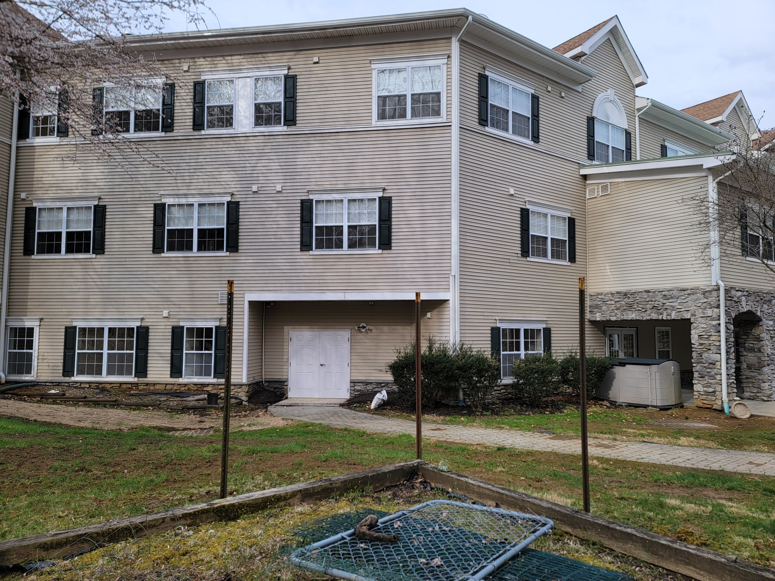 after commercial pressure washing of building