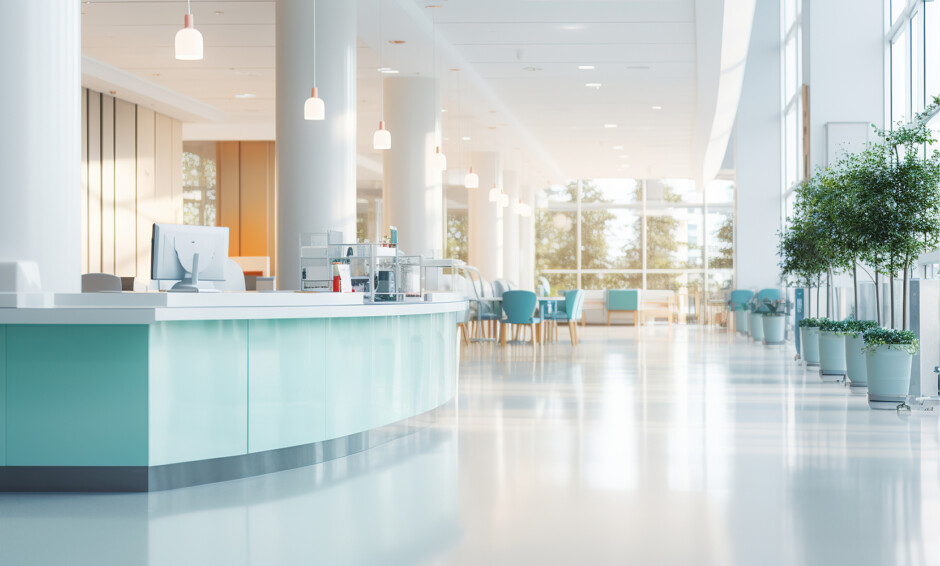 Clean, bright medical office lobby ready for the holiday season